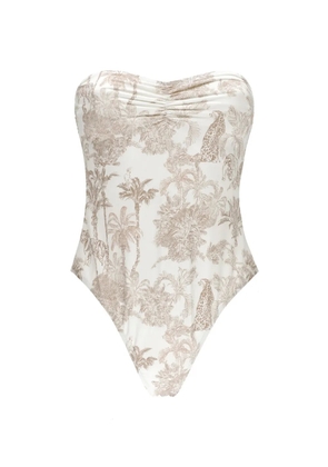 MC2 Saint Barth toile de Jouy-print swimsuit - White