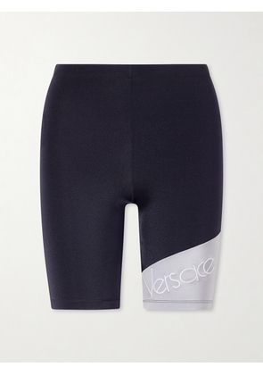 Versace - Logo-embroidered Stretch-jersey Shorts - Black - 1,2,3,4,5