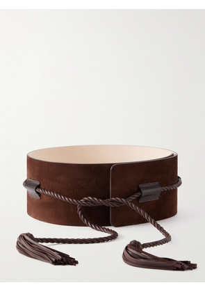 Déhanche - Sedona Tasseled Leather-trimmed Suede Belt - Brown - One size