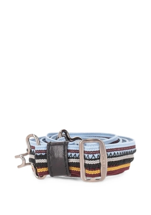 Prada logo-engraved striped belt - Blue