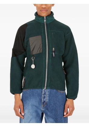 (di)vision fleece-weave panelled jacket - Green
