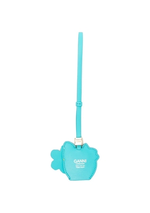 GANNI strawberry-motif flower-detail keyring - Blue