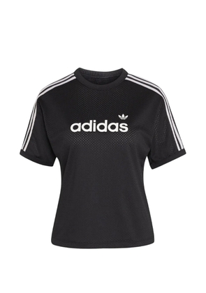 adidas logo-print mesh T-shirt - Black
