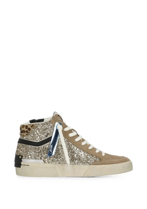 Crime London Skate Recut glitter high-top sneakers - Gold