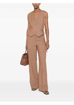 VICOLO wrap-style sleeveless vest - Brown