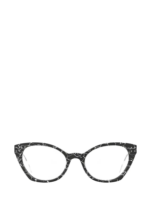 Moschino Eyewear marble-effect cat-eye frame glasses - Black