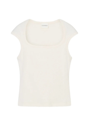 Closed ribbed-knit T-shirt - White