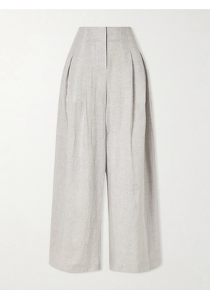 TWP - Drew Pleated Wide-leg Hemp Pants - Gray - US0,US2,US4,US6,US8,US10