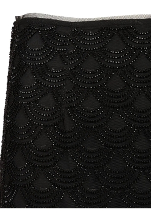 ROTATE BIRGER CHRISTENSEN sequin-embellished scalloped-hem skirt - Black
