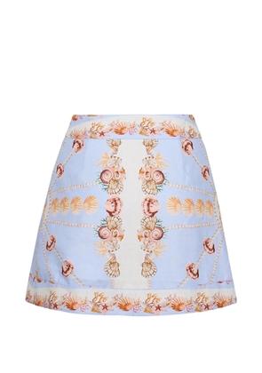 Cara Cara Fischer seashell-print mini skirt - Blue