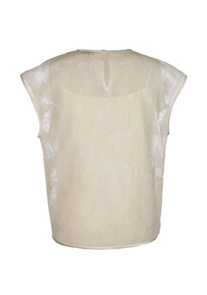 Peserico sequin-embellished floral-embroidered blouse - Neutrals