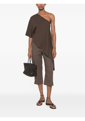 VICOLO one-shoulder asymmetric-hem top - Brown