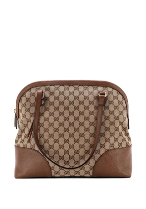 Gucci Pre-Owned Bree Dome Tote GG Canvas with Leather Medium satchel - Brown