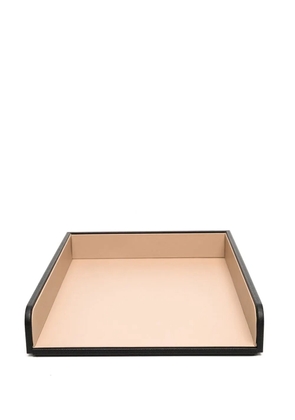 Smythson logo-engraved leather tray - Black