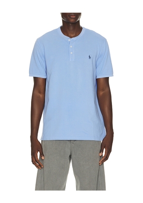 Polo Ralph Lauren Short Sleeve Garment Dyed Featherweight Mesh Henley T-Shirt in Blue. Size S. Also in M, L, XL/1X, XXL/2X.
