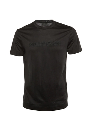 Emporio Armani Pre-Owned logo-embroidered T-shirt - Black
