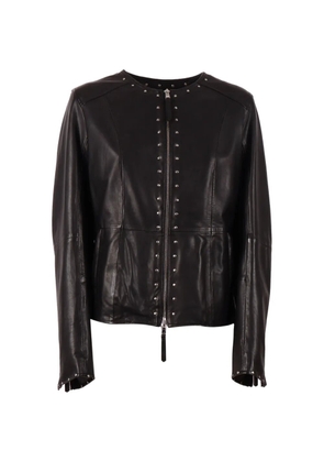 BULLY stud-embellished collarless jacket - Black