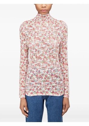 Collina Strada floral-print long-sleeve top - Red