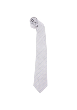 Saint Laurent striped tie - White