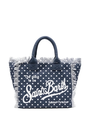 MC2 Saint Barth Vanity polka dot fringed tote bag - Blue