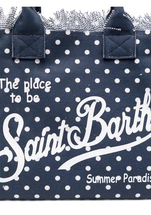 MC2 Saint Barth Vanity polka dot fringed tote bag - Blue