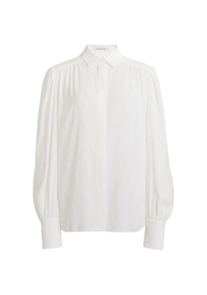 Another Tomorrow gathered blouse - White