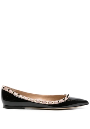 Valentino Garavani Pre-Owned Rockstud leather ballerina shoes - Black