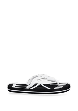 Ea7 Emporio Armani logo-print flip-flops - Black