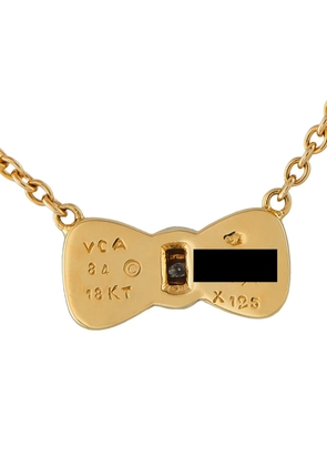 Van Cleef & Arpels Pre-Owned diamond and onyx bow necklace - Gold