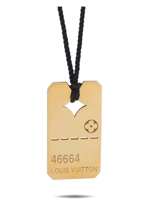 Louis Vuitton Pre-Owned floral dog tag necklace - Gold