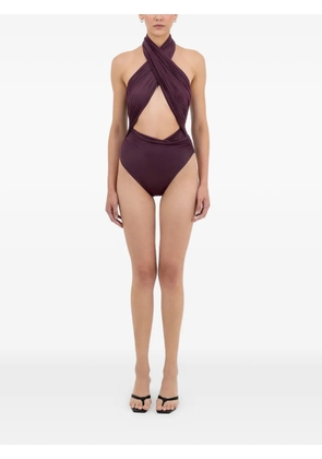 Maygel Coronel Guayaba halterneck swimsuit - Purple
