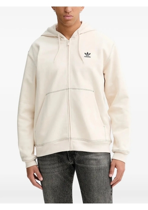 adidas contrast-stitch zip-up hoodie - Neutrals