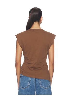 PISTOLA Nya Draped Tee in Brown. Size XS. Also in S, M, L.