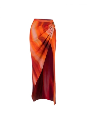 LaQuan Smith draped maxi skirt - Orange
