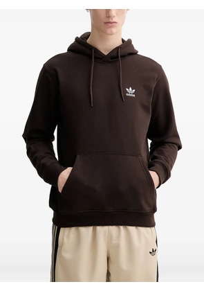 adidas logo-embroidered drawstring hoodie - Brown