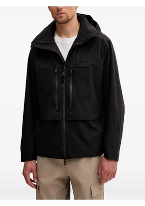 Ea7 Emporio Armani logo-print hooded jacket - Black