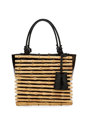 Ermanno Scervino mini Maggie bamboo-panel tote bag - Neutrals