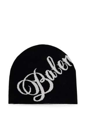 Balenciaga logo-embellishment beanie hat - Black