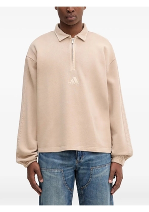 adidas quarter-zip logo-embroidered sweatshirt - Neutrals