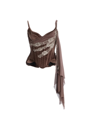 Wiederhoeft Salon crystal-embellishment top - Brown