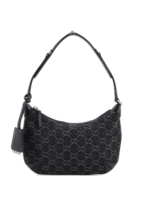 Gucci Pre-Owned Horsebit Slim GG Denim with Leather Small shoulder bag - Black