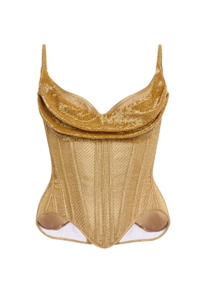 Wiederhoeft Salon bead-embellished corset - Gold