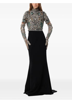 Dina Melwani crystal-embellished top and maxi skirt - Black