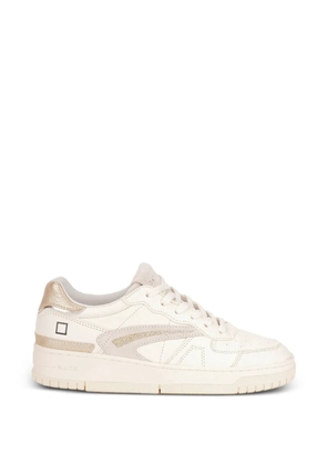 D.A.T.E. Torneo glitter-panelled leather sneakers - White