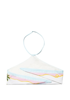 MC2 Saint Barth graphic-print halterneck bikini top - Blue