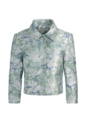 alice + olivia Weston floral-jacquard jacket - Green