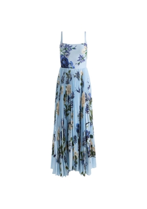 alice + olivia Carolyn floral-print pleated maxi dress - Blue