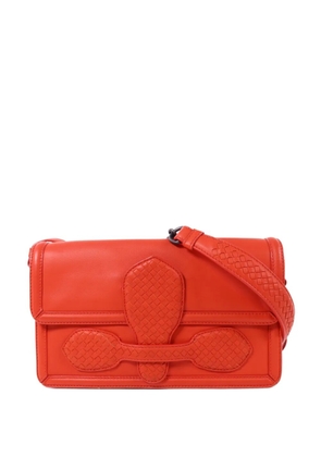 Bottega Veneta Pre-Owned Intrecciato leather shoulder bag - Orange