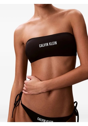 Calvin Klein logo-print bandeau bikini - Black