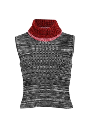 Louis Vuitton Pre-Owned patterned-knit sleeveless top - Grey